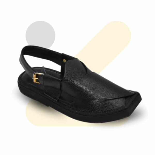 Black Doted Kaptaan Chappal
