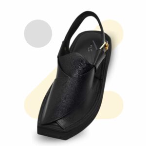 Black Doted Kaptaan Chappal