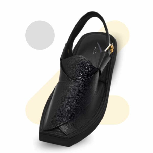 Black Doted Kaptaan Chappal