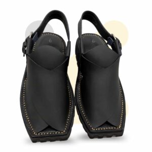 Black Vibram Sole Peshawari Chappal