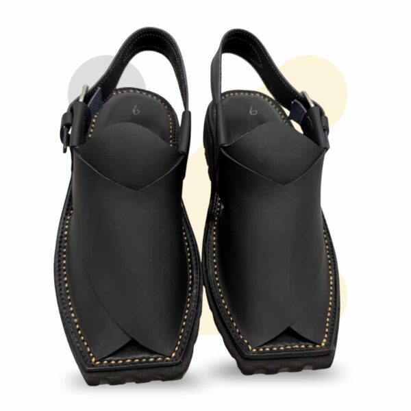 Black Vibram Sole Peshawari Chappal