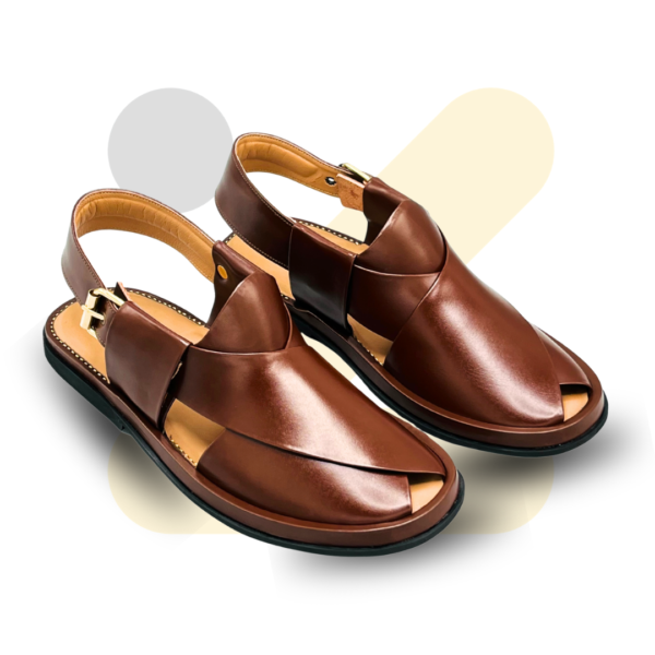 Premium Dark Brown Smart Zalmi Round Edge Chappal