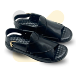 Black Soft Sole Striped Slippers