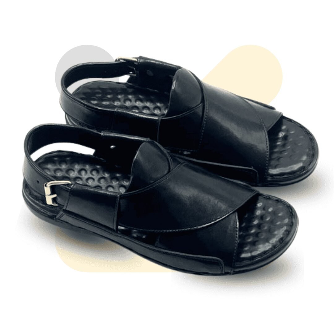 Black Soft Sole Striped Slippers