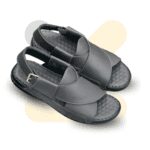 Gray Soft Sole Stirped Slippers