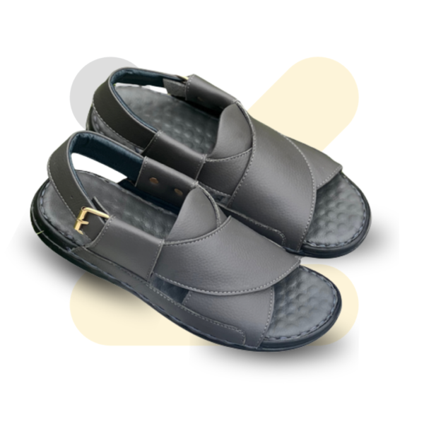 Gray Soft Sole Stirped Slippers