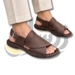 Brown Soft Sole Striped Slippers