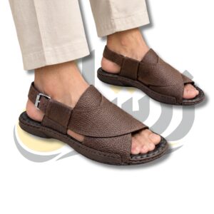 Brown Soft Sole Striped Slippers