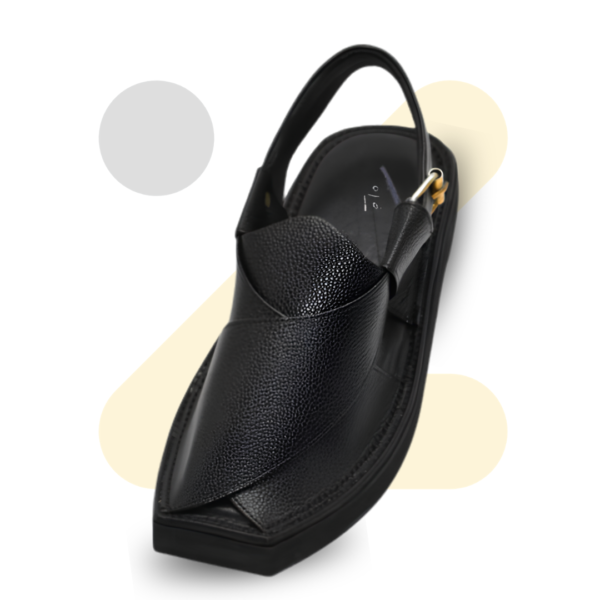 Black Doted Kaptaan Chappal