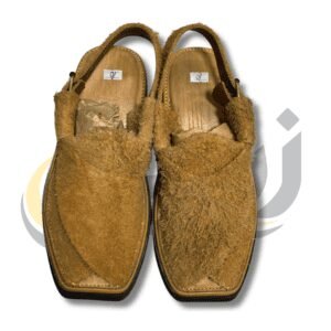 Camel Medium Sole Suede Peshawari Chappal