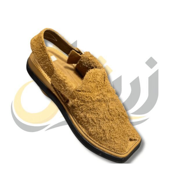 Camel Medium Sole Suede Peshawari Chappal