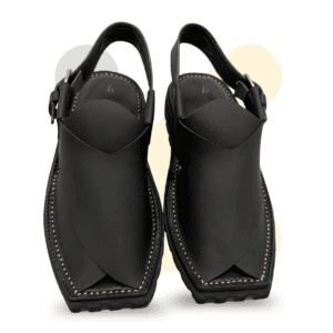 Black Vibram Sole Peshawari Chappal