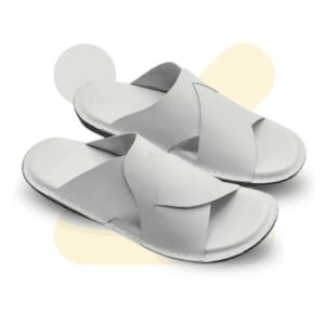 Handmade White Soft Sole Slippers