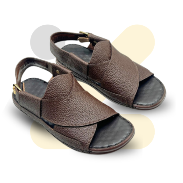 Brown Soft Sole Striped Slippers