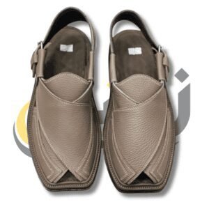 Beige Crocodile Texture Takidar Peshawari Chappal