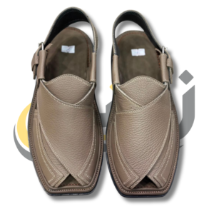 Beige Crocodile Texture Takidar Peshawari Chappal