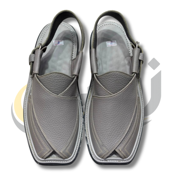 Gray Crocodile Texture Takidar Pehawari Chappal