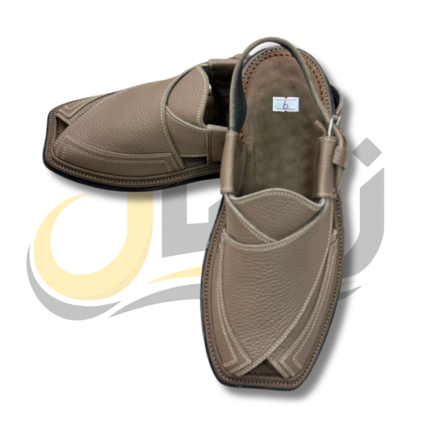 Beige Crocodile Texture Takidar Peshawari Chappal