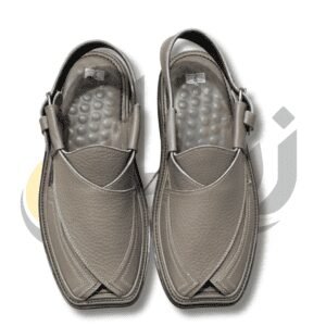 Dark Beige Crocodile Texture Takidar Peshawari Chappal