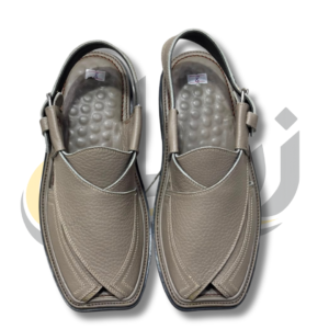 Dark Beige Crocodile Texture Takidar Peshawari Chappal