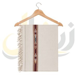 Peshawari Chappal 16 Off-White 48 Pure Australian Woolen Shawl with Frame Border