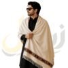 Off-White 48 Pure Australian Woolen Shawl with Frame Border