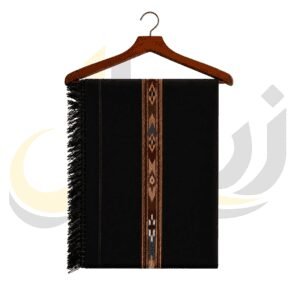 Black 48 Pure Australian Woolen Shawl with Frame Border