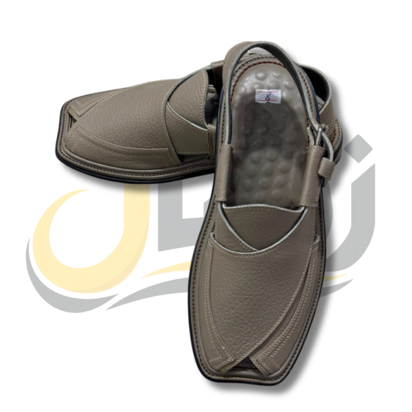 Dark Beige Crocodile Texture Takidar Peshawari Chappal