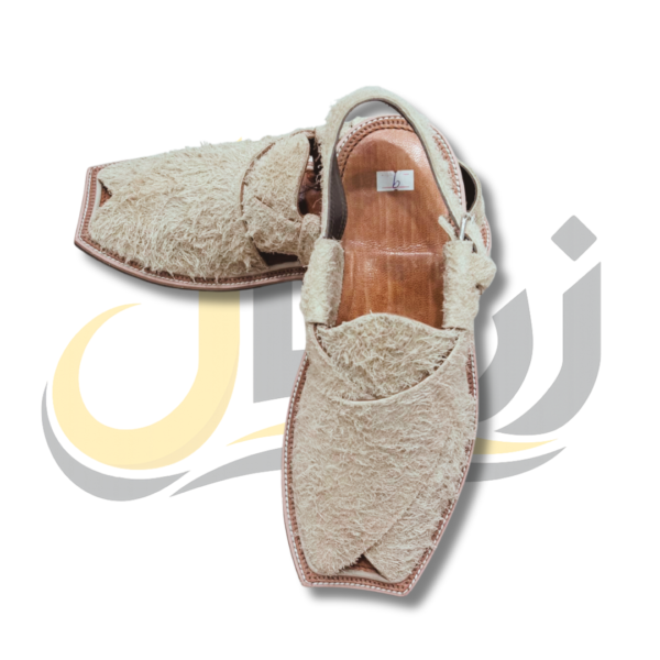 Off White Suede Peshawari Chappal