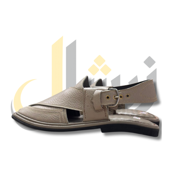 Dark Beige Crocodile Texture Takidar Peshawari Chappal