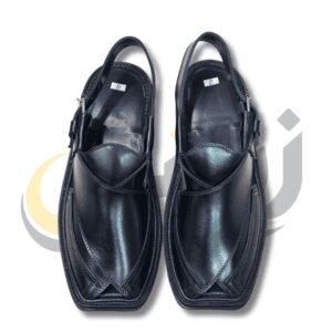 Black Takidar Peshawari Chappal