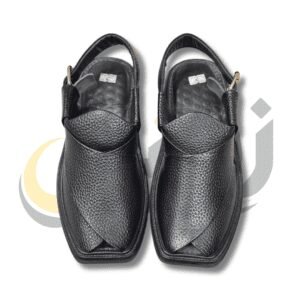 Peshawari Chappal 6 Black Doted Smart Zalmi Peshawari Chappal
