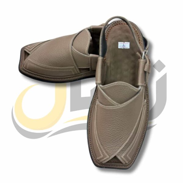 Beige Crocodile Texture Takidar Peshawari Chappal