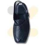 Black Woven Takidar Peshawari Chappal