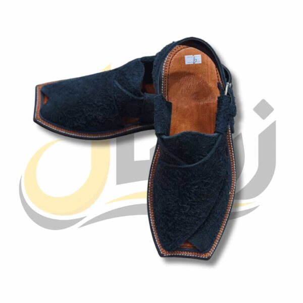 Blue Suede Peshawari Chappal