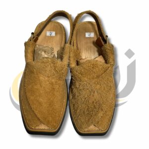 Camel Medium Sole Suede Peshawari Chappal