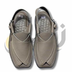 Dark Beige Crocodile Texture Takidar Peshawari Chappal