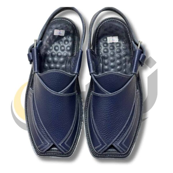 Nave Blue Crocodile Texture Takidar Pehawari Chappal