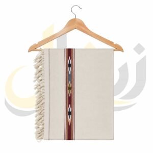 Peshawari Chappal 71 Off-White 48 Pure Australian Woolen Shawl with Frame Border