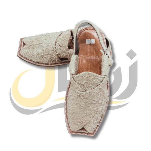 Off White Suede Peshawari Chappal