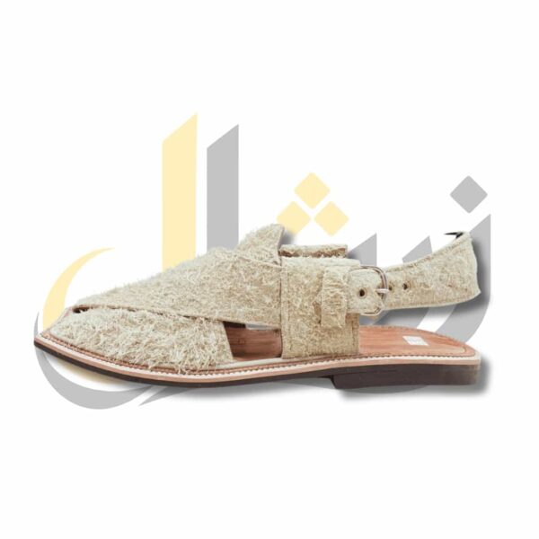 Off White Suede Peshawari Chappal