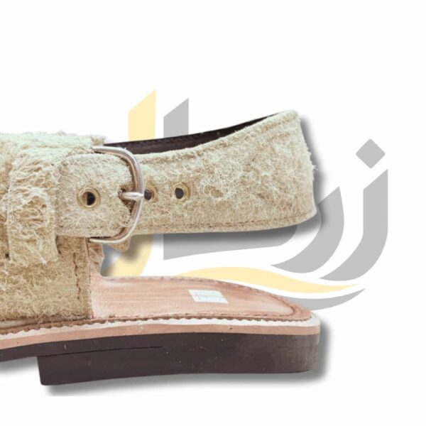 Off White Suede Peshawari Chappal