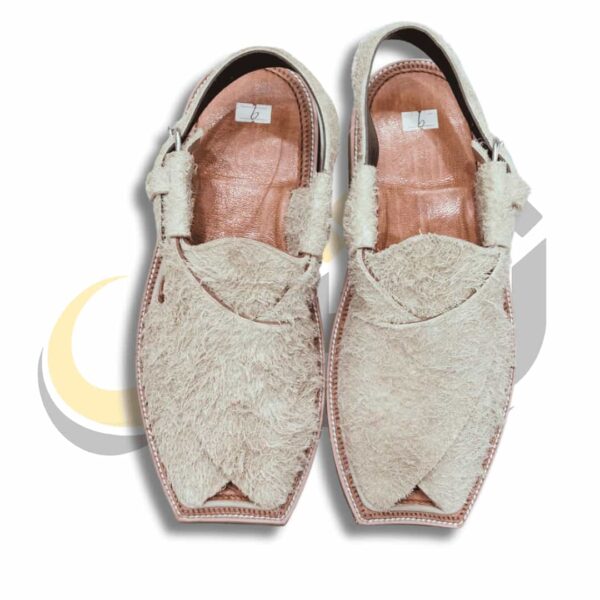 Off White Suede Peshawari Chappal