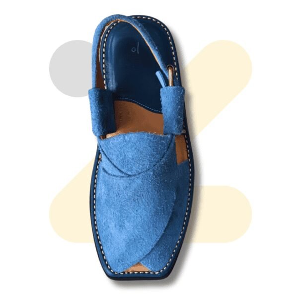 Light Blue Suede Peshawari Chappal