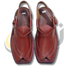 Burgundy Takidar Peshawari chappal