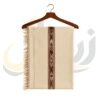 Ivory Cream 48 Pure Australian Woolen Shawl with Frame Border