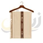 Ivory Cream 48 Pure Australian Woolen Shawl with Frame Border