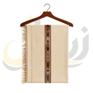 Peshawari Chappal 17 Ivory Cream 48 Pure Australian Woolen Shawl with Frame Border