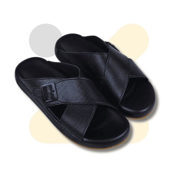 Black Medicated Slippers X for Men - Soft Padded Daily Wear