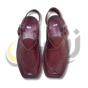 Peshawari Chappal 7 Radish Brown Doted Takidar Medium Sole Peshawari Chappal